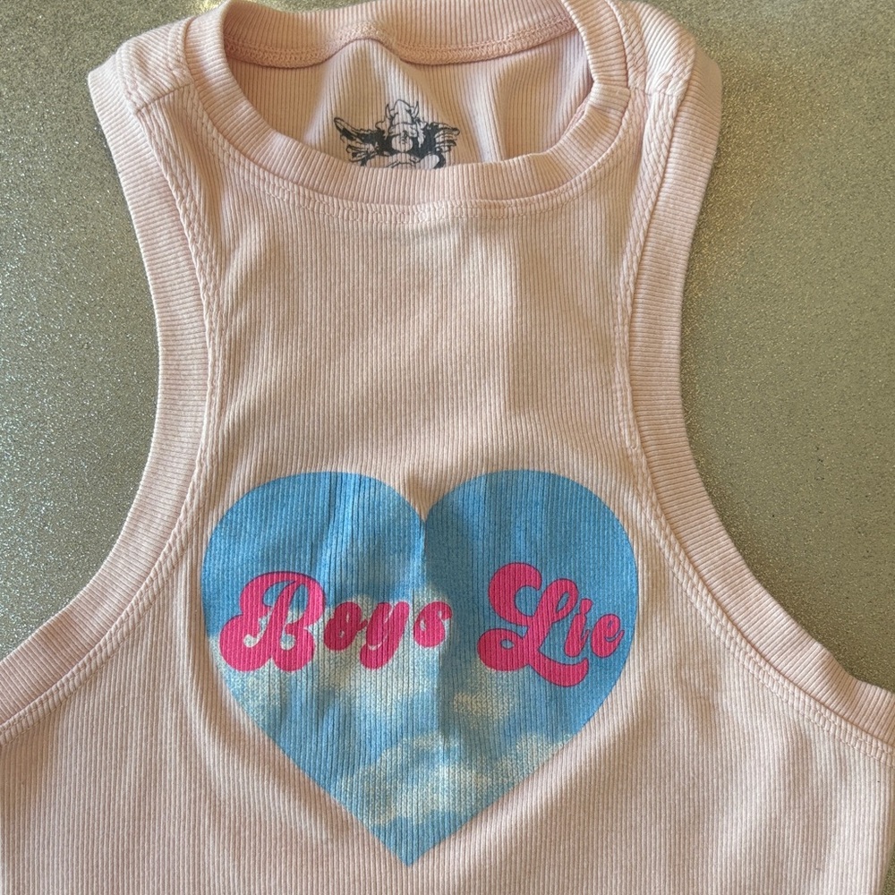 Boys Lie baby pink graphic tank